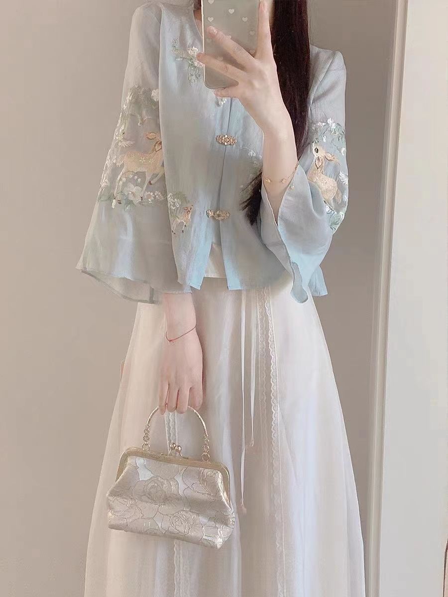 Chinese new hanfu tea suite-upper clothes