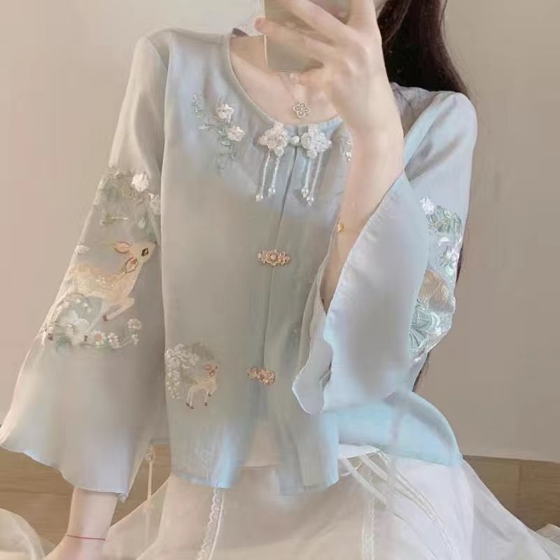 Chinese new hanfu tea suite-upper clothes